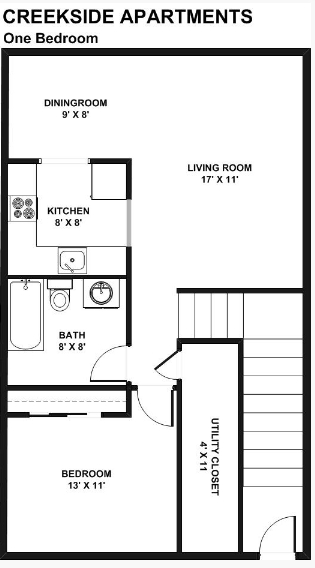 Plano de planta - Creekside Apartments