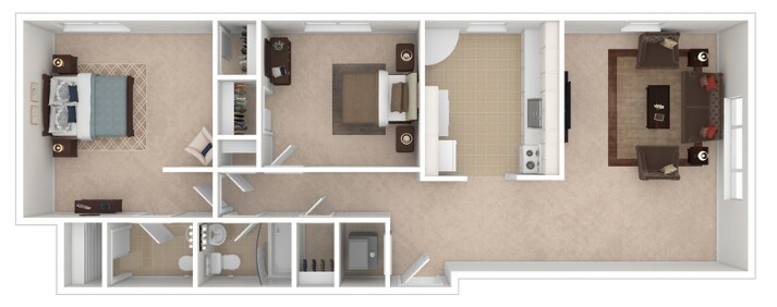 Shaker Park East Apartments – Park East 2 Bedroom 1.5 Bath