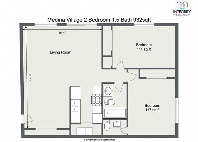 Integrity Medina Apartments – 2 Bedroom 1.5 Bath (932sqft)