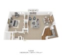 1 Bedroom, 1 Bath 779 sq. ft.