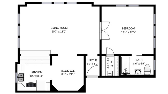 El plano de planta de concepto abierto y los espacios flexibles brindan a los residentes mucho espacio. - Barclay Apartments