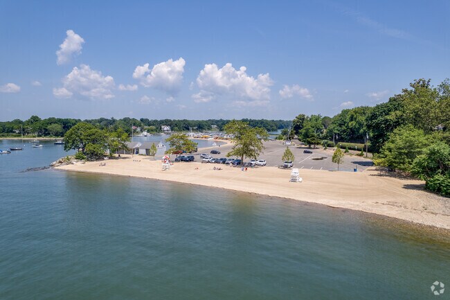 Pear Tree Point Beach in Darien offers stunning views of the Long Island Sound.