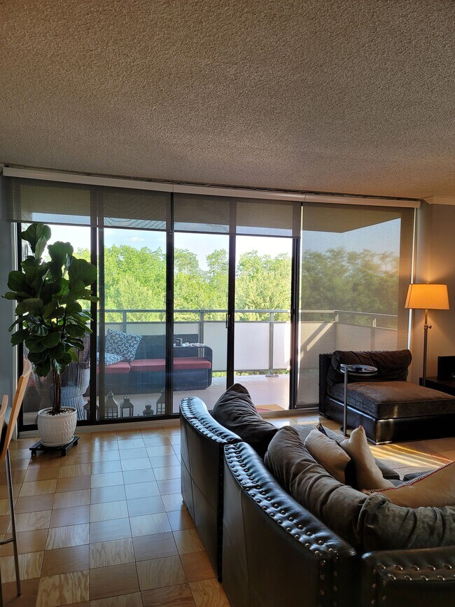 Living room and balcony view - 5225 Pooks Hill Rd Apartment