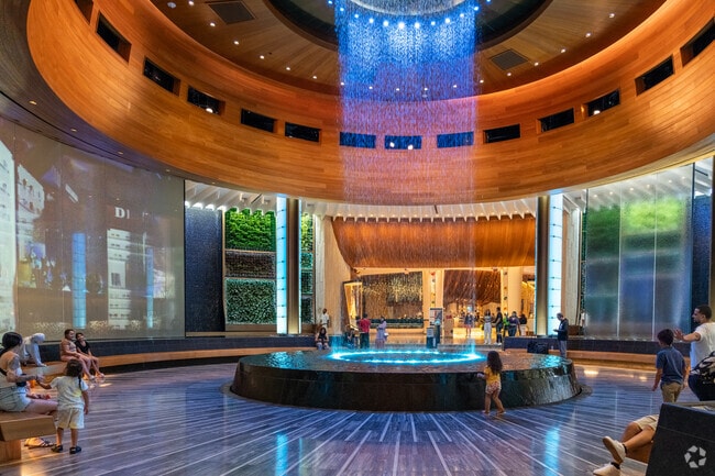 The infinity fountain inside the Hard Rock Hotel and Casino in Play Land Estates.