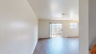 This two-story residence in Bay Terrace, San Mateo, offers a well-designed living space of 670 square feet. The home features two bedrooms, including a primary bedroom of 130 square feet, and one bathroom. The interior is characterized by modern finishes, with light-colored walls and sleek laminate flooring throughout.

The ground floor, spanning 350 square feet, includes an open-concept kitchen and living area. The kitchen is equipped with white cabinetry, granite-look countertops, and stainless steel appliances. A ceiling fan in the kitchen area aids in air circulation.

Upstairs, the 330-square-foot space accommodates two bedrooms and a bathroom. The bathroom features a shower-tub combination with a curved shower rod, providing a touch of elegance. Large windows in the bedrooms allow for ample natural light, creating a bright and airy atmosphere.

The property benefits from sliding glass doors leading to an outdoor space, expanding the living area and providing a connection to the exterior. Built-in closets in the bedrooms offer practical storage solutions. The neutral color palette throughout the home provides a blank canvas for personalization.

This compact yet functional home is ideal for those seeking a modern living space in a desirable San Mateo location.