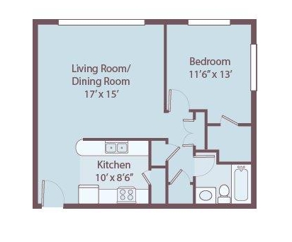 1HAB/1BA - Poplar Manor Apartments