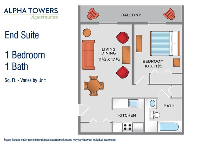 1BR/1BA - Alpha Towers (Senior Living 62+)