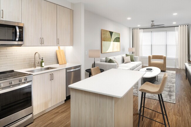 Colección Upgrade: cocina, sala de estar y comedor con pisos de tablones de vinilo de superficie dura - Avalon Wayne