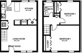 2 Bedroom 1 Bathroom A