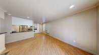 Located at 2733 Country Club Blvd in Stockton, CA, this one-bedroom, one-bathroom unit offers a thoughtfully arranged single-floor layout. The open-concept living and kitchen area is finished with warm wood-look flooring and crown molding, creating a clean and cohesive aesthetic. Recessed lighting throughout keeps the space bright, while a wall-mounted HVAC unit provides climate control. A sliding glass door in the living area fills the room with natural light and opens to a private outdoor space.

The kitchen features white cabinetry extending to the ceiling for ample storage, dark countertops, and a full suite of stainless steel appliances including a refrigerator, gas range, and over-the-range microwave. An open pass-through connects the kitchen to the living area, enhancing the sense of openness.

The bedroom is carpeted for comfort and includes a ceiling fan, a window with an outdoor view, and a mirrored sliding-door closet that adds depth to the room. Crown molding continues throughout, lending a finished look to the space.

The bathroom is equipped with a full tub and shower combination enclosed by sliding glass doors and chrome fixtures, complemented by wood-look flooring. This unit offers a functional and well-appointed layout suited to everyday living.