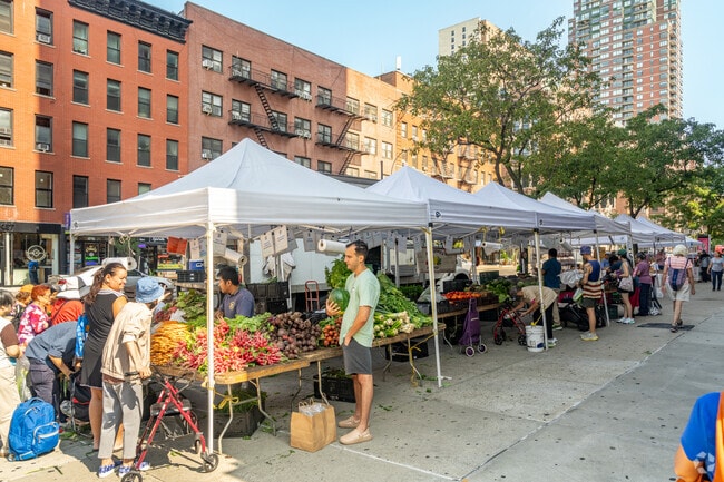 57th St Greenmarket is open every Saturday from June to November in Hell's Kitchen.