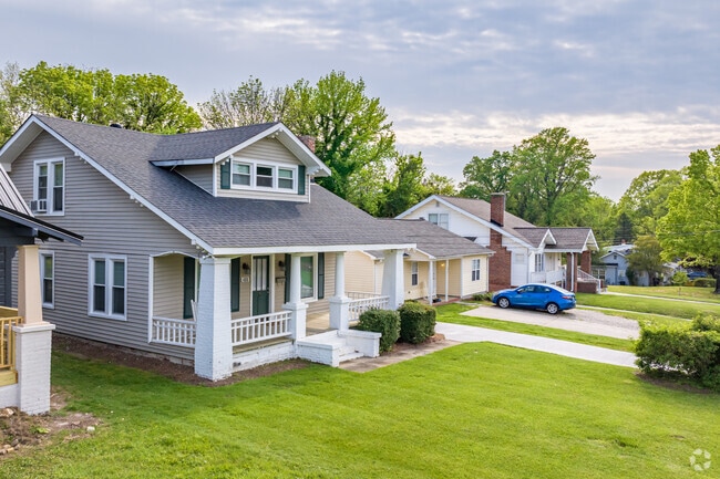 Various architectural styles can be observed on a single street in Downtown High Point.
