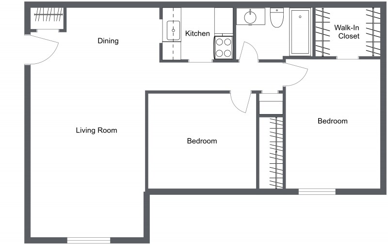 Normandy Manor Apartments – 2 Bedroom 1 Bath