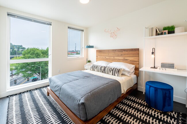 Dormitorio con grandes ventanales - Muir