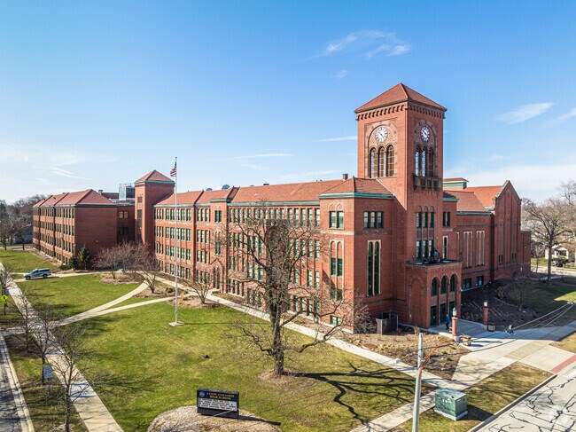 Lyons Township High School features a beautiful brick design that inspires students in Lyons.