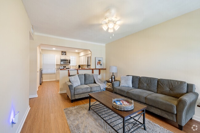 2BR, 1BA - 1,000SF Living Room/Kitchen - Jackson Properties Apartments