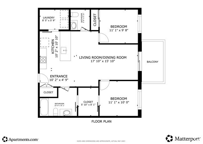2 chambres, 2 salles de bain - 96 m² - Urban West