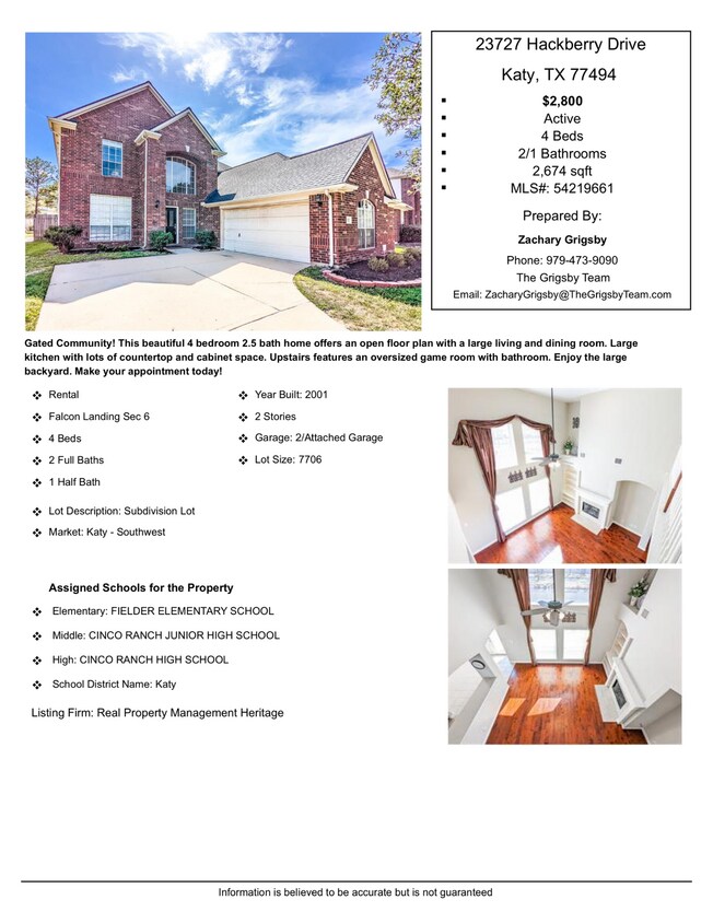 23727 Hackberry Dr, Katy, TX 77494 House for Rent in Katy, TX