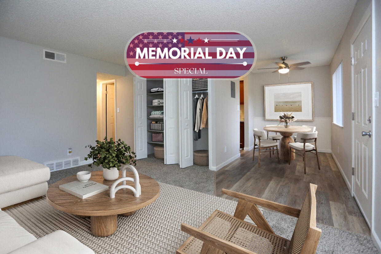 2 habitaciones, 1 baño - Sala de estar - Sage Creek Apartments