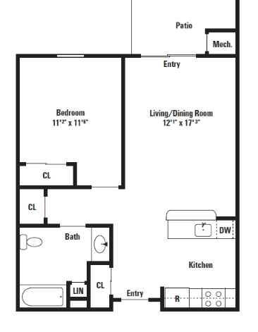 1HAB/1BA - Linden Lake Senior Apartments