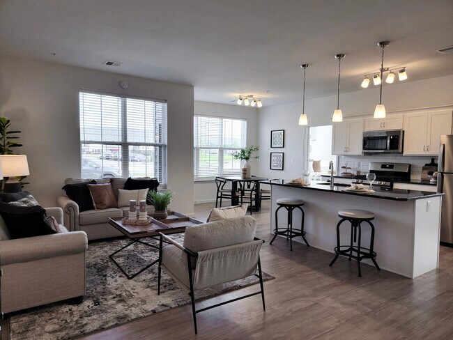 Plano de planta Legacy - Cocina y sala de estar - Union Summit at Susquehanna Union Green