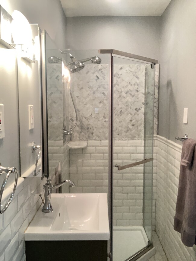 Bathroom, private, updated decor, with shower - 3741 4th St N