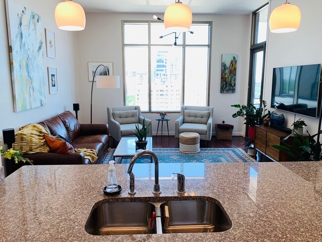 Living room from kitchen - 565 Peachtree St NE