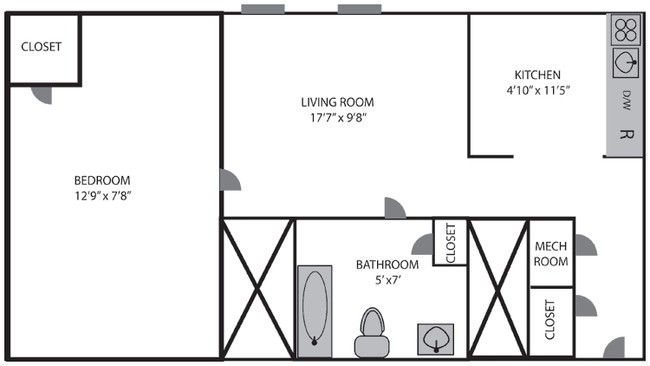 1HAB/1BA - CityView Lofts