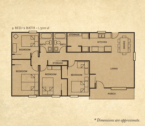 Plano de planta - Cartersville Garden Apartments