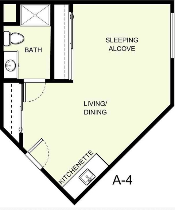 Plano de planta A-4 - Hilltop Estates Senior Apartments