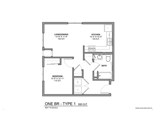 One Bedroom Type A - University Crossing