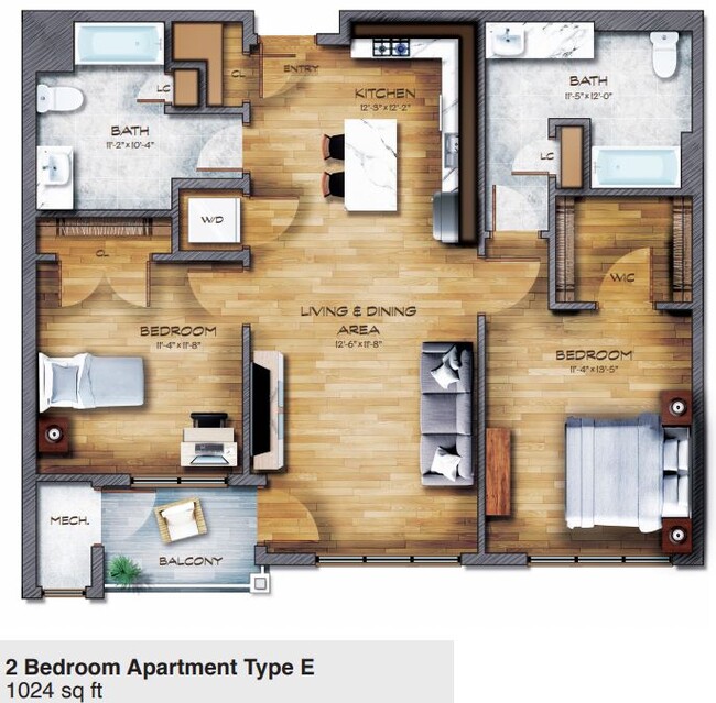 2 habitaciones, 1024 ft² - The Ridge at Sawmill