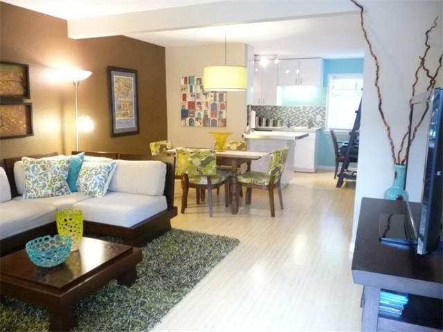 Open living room, dining and kitchen (not furnished) - 300 Crockett #103