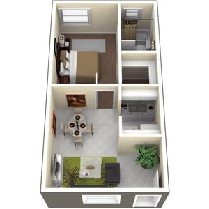 1 habitación/1 baño - Jade Gardens Apartments