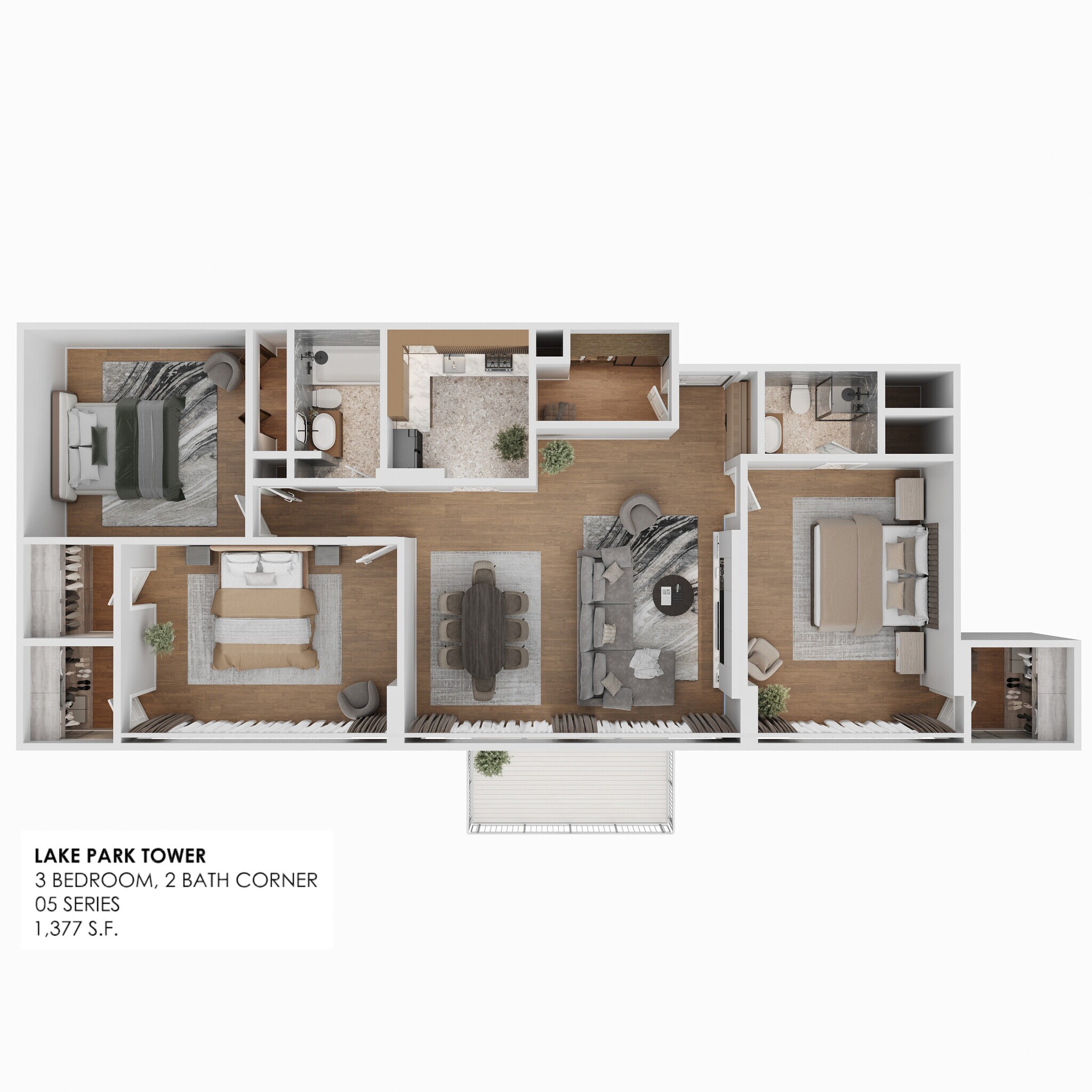 Lake Park Tower – 3 BR - Standard or Deluxe