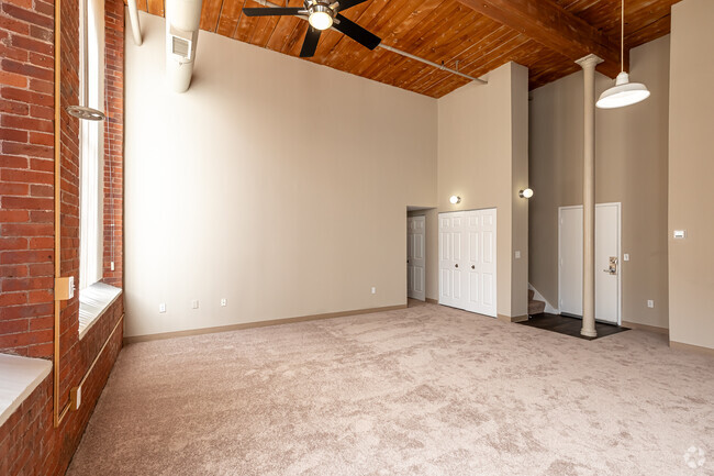 2BR, 2BA - Living Room - Clocktower and Velvet Mill Apartments