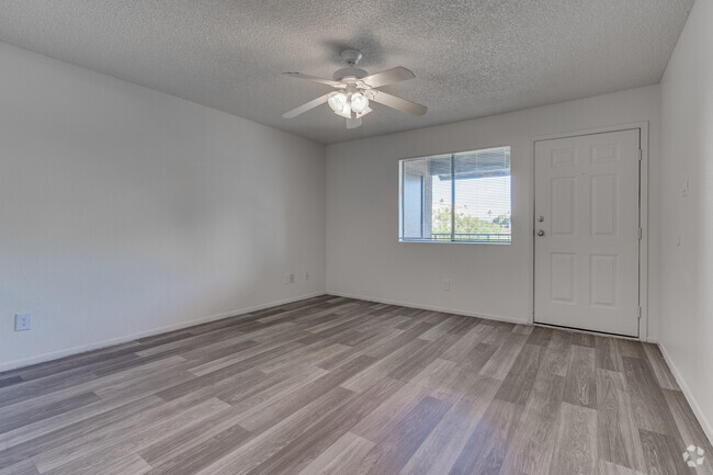 1BR, 1BA - 636SF - Sala de estar - Solano Park Apartments