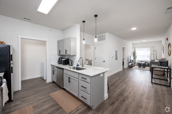 1A - 1BR, 1BA - 706SF - Kitchen/Living Room - Weida on Waldron Apartments