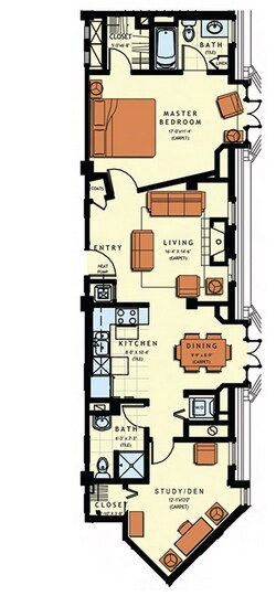 Park Lane Villa – 1 Bed 2 Baths Den
