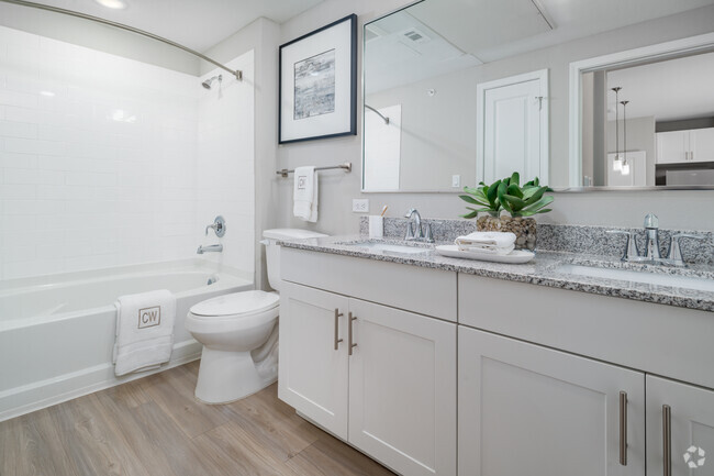 2BR, 2BA - 1070SF - Bathroom 2 with Dual Vanity Sinks - Citadel at Westpointe