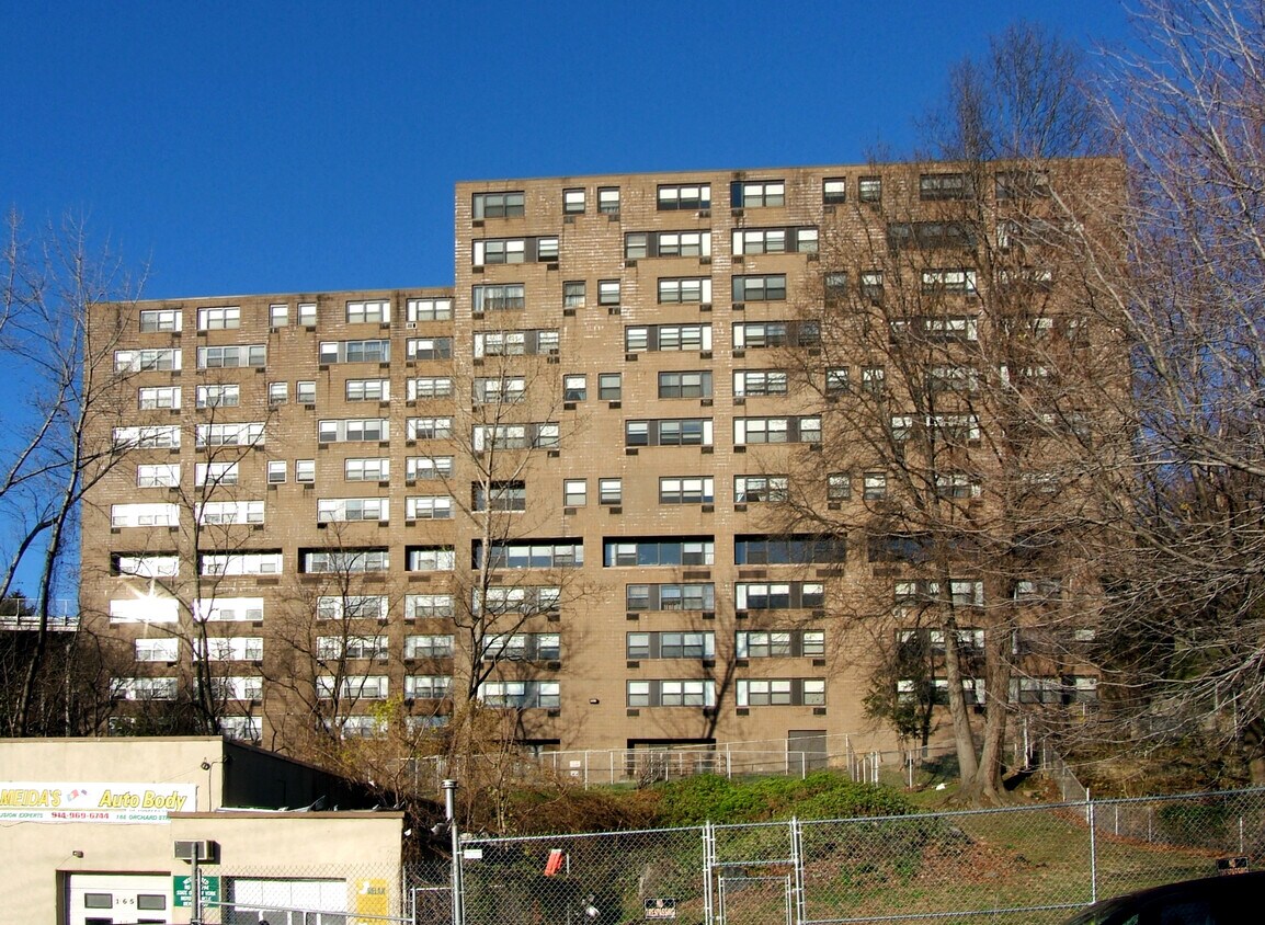 View from the southeast on Orchard Street - Monastery Manor
