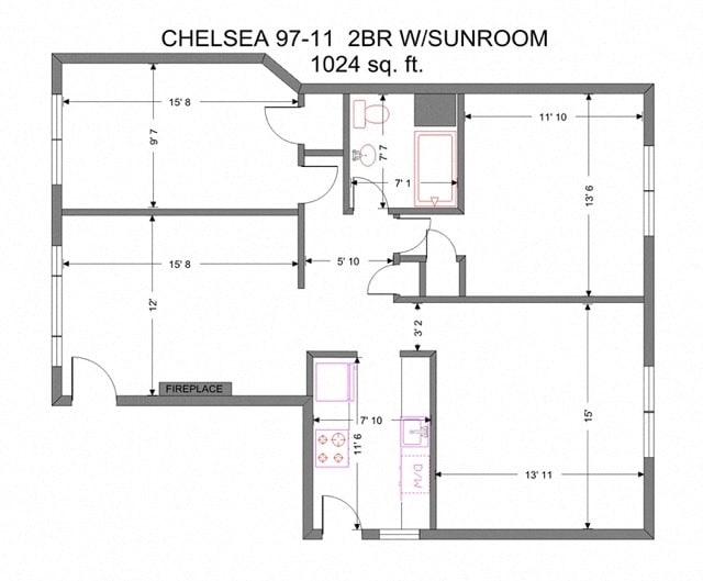 Integrity Gold Coast – Chelsea 2 Bedroom 1 Bath