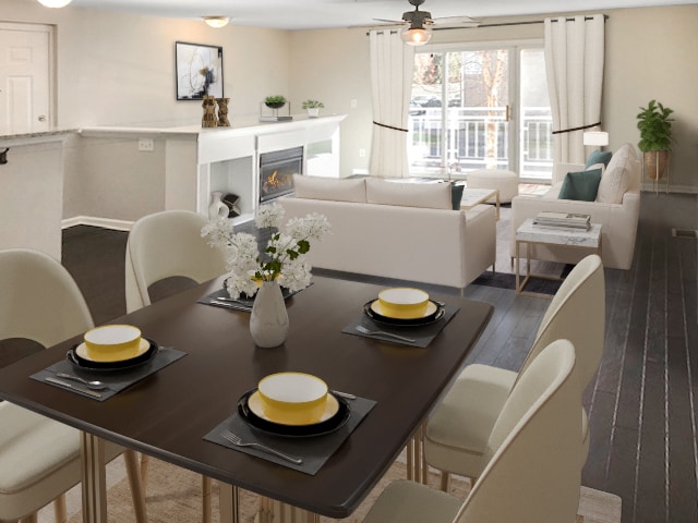 Dining area adjacent to living area - 3653 Warp St