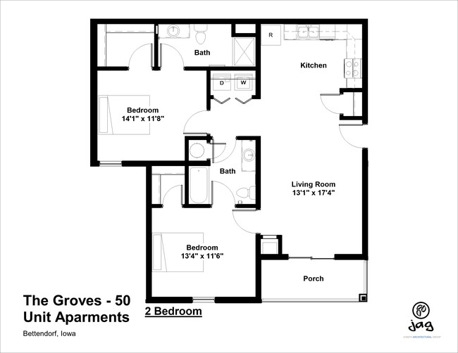 Two Bedroom - 2 Bath - The Groves on Devils Glen