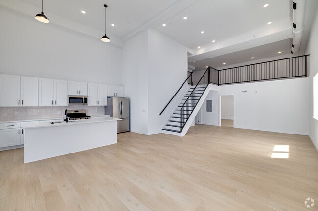 2BR, 2BA - 1,215SF - Kitchen/Living Room - Atlas Lofts