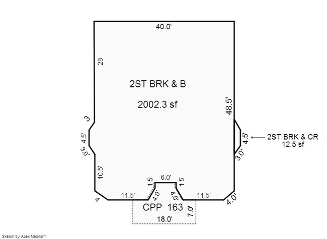 Plano de planta - 131-133 W Cedar St