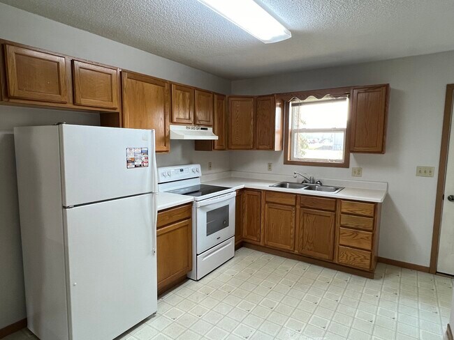 Kitchen with back door to patio. - 403 E Soo St