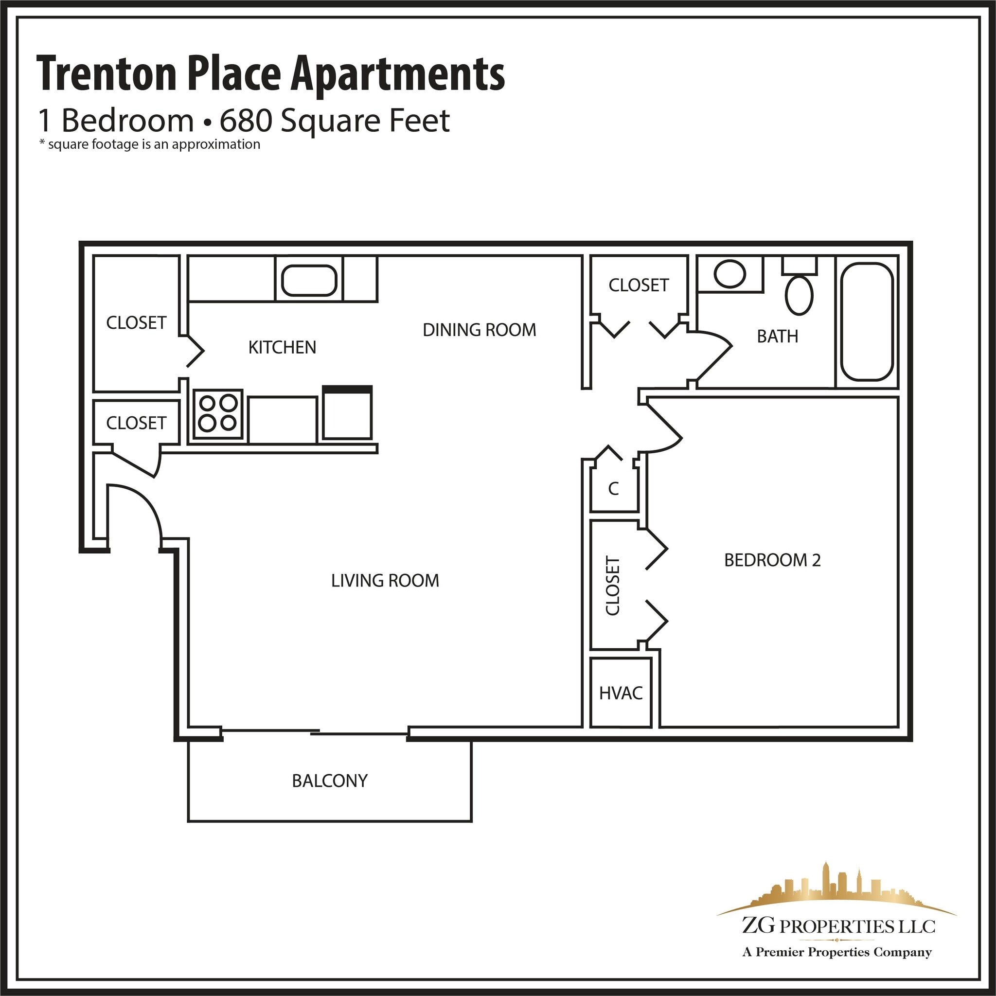 Trenton Place Apartments – 1 Bedroom
