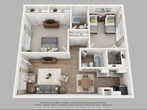 2 Bedroom, 2 Bathroom, 896 Square Feet