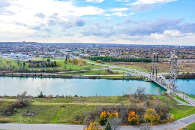 Welland Canal Parkway with lift bridge in St. Catharines